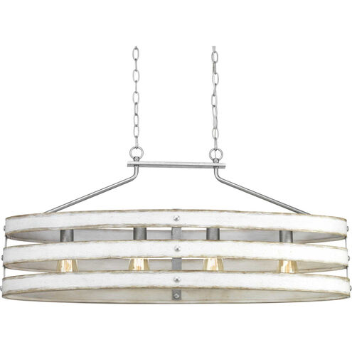 Gulliver 4 Light 39 inch Galvanized Linear Chandelier Ceiling Light