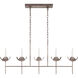Julie Neill Illana 5 Light 50.5 inch Burnished Silver Leaf Linear Chandelier Ceiling Light in (None), Large