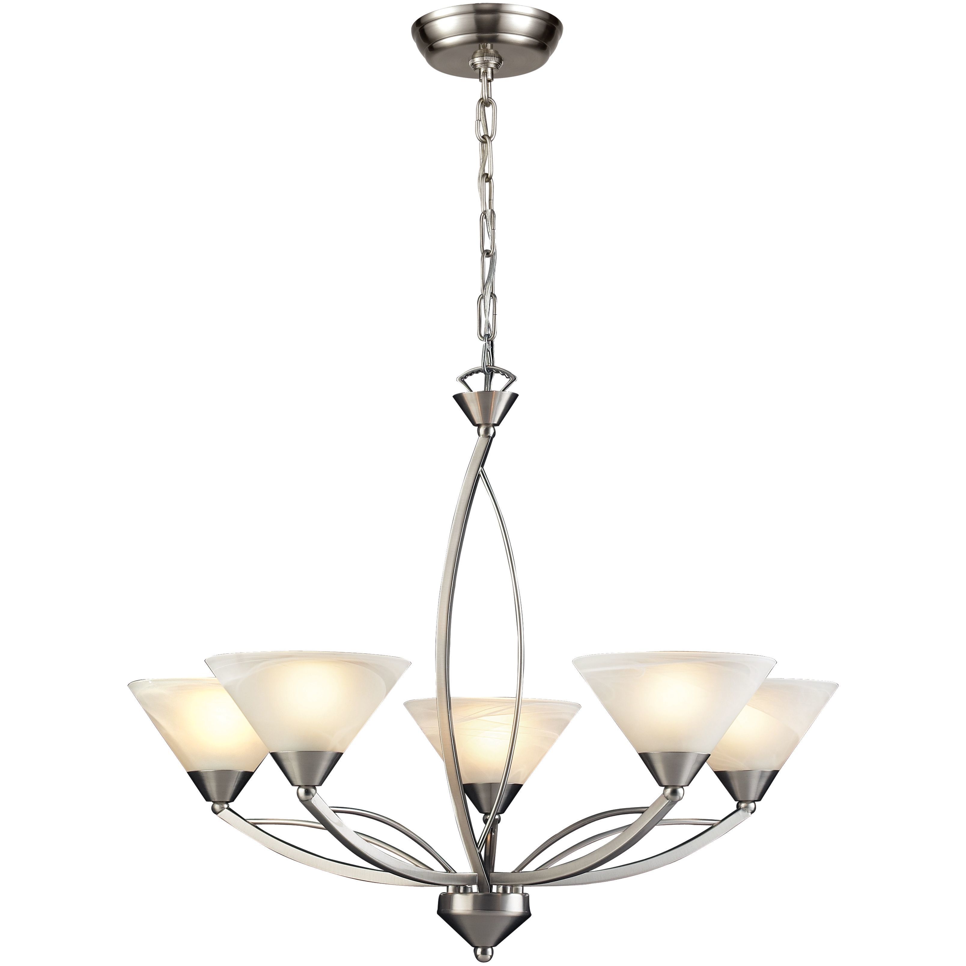 Elysburg 5 Light 28 inch Satin Nickel Chandelier Ceiling Light
