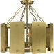 Barrington 5 Light 18 inch Brushed Brass Semi-Flush Ceiling Light
