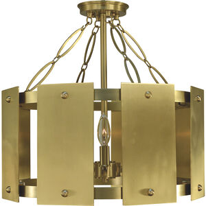 Barrington 5 Light 18 inch Brushed Brass Semi-Flush Ceiling Light