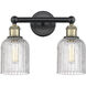 Bridal Veil 2 Light 14 inch Black Antique Brass Bath Vanity Light Wall Light in Clear