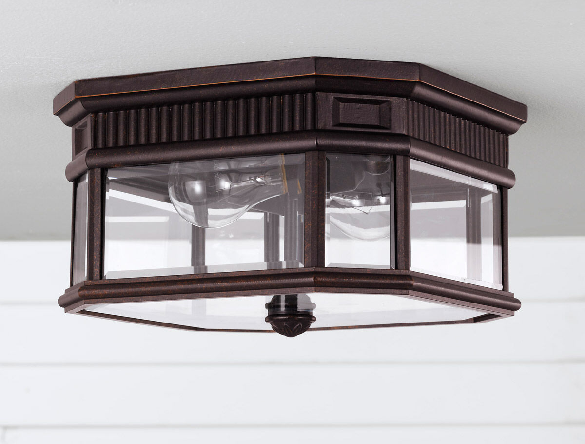 Cotswold Lane 2 Light 11.5 inch Grecian Bronze Outdoor Flush Mount