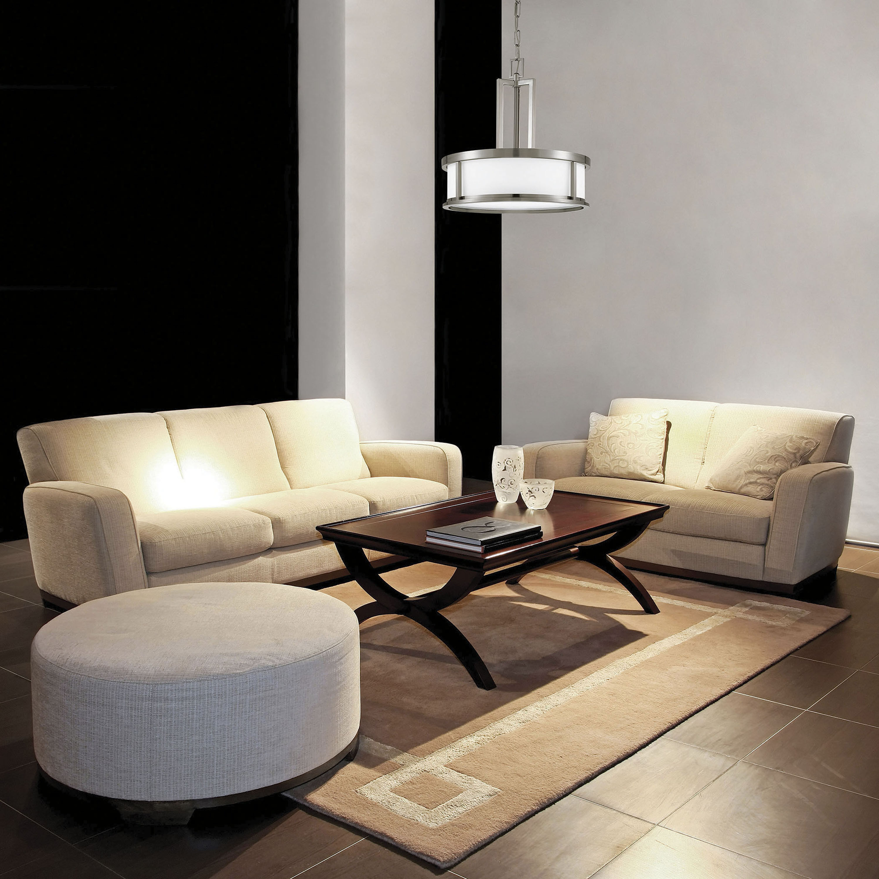 Odeon 4 Light 17 inch Brushed Nickel Pendant Ceiling Light