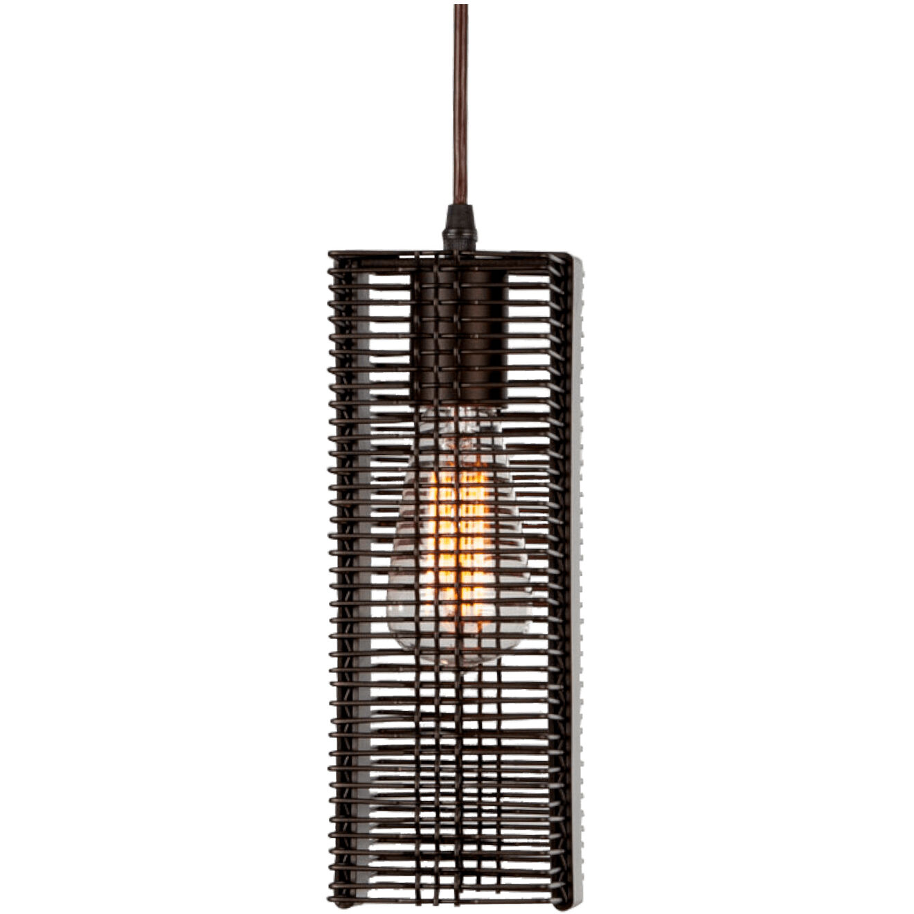 Downtown Mesh LED 4 inch Beige Silver Pendant Ceiling Light in 3000K LED, Metallic Beige Silver, Rod, Frosted