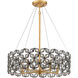 Brookcrest 5 Light 24.75 inch Sand Coal with Gold Leaf Pendant Ceiling Light