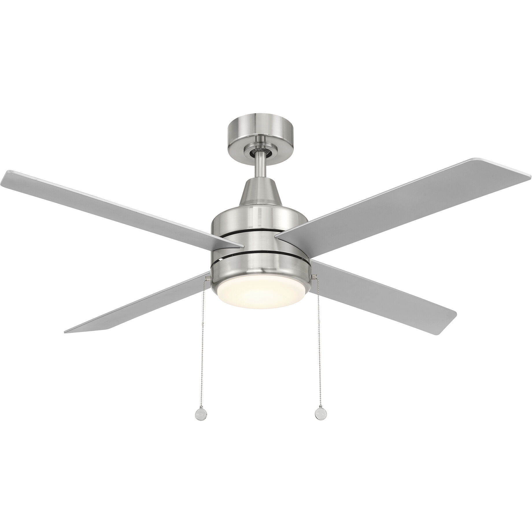 Quade 52 inch Brushed Nickel with Titanium Silver Blades Downrod Ceiling Fan