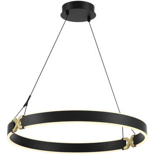 Recovery X LED 25.5 inch Coal And Satin Brass Pendant Ceiling Light