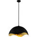 Eclos 1 Light 23.88 inch Sand Coal With Gold Leaf Inside Pendant Ceiling Light