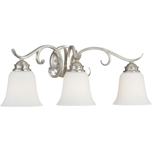 Hartford 3 Light 24 inch Satin Nickel Bathroom Light Wall Light