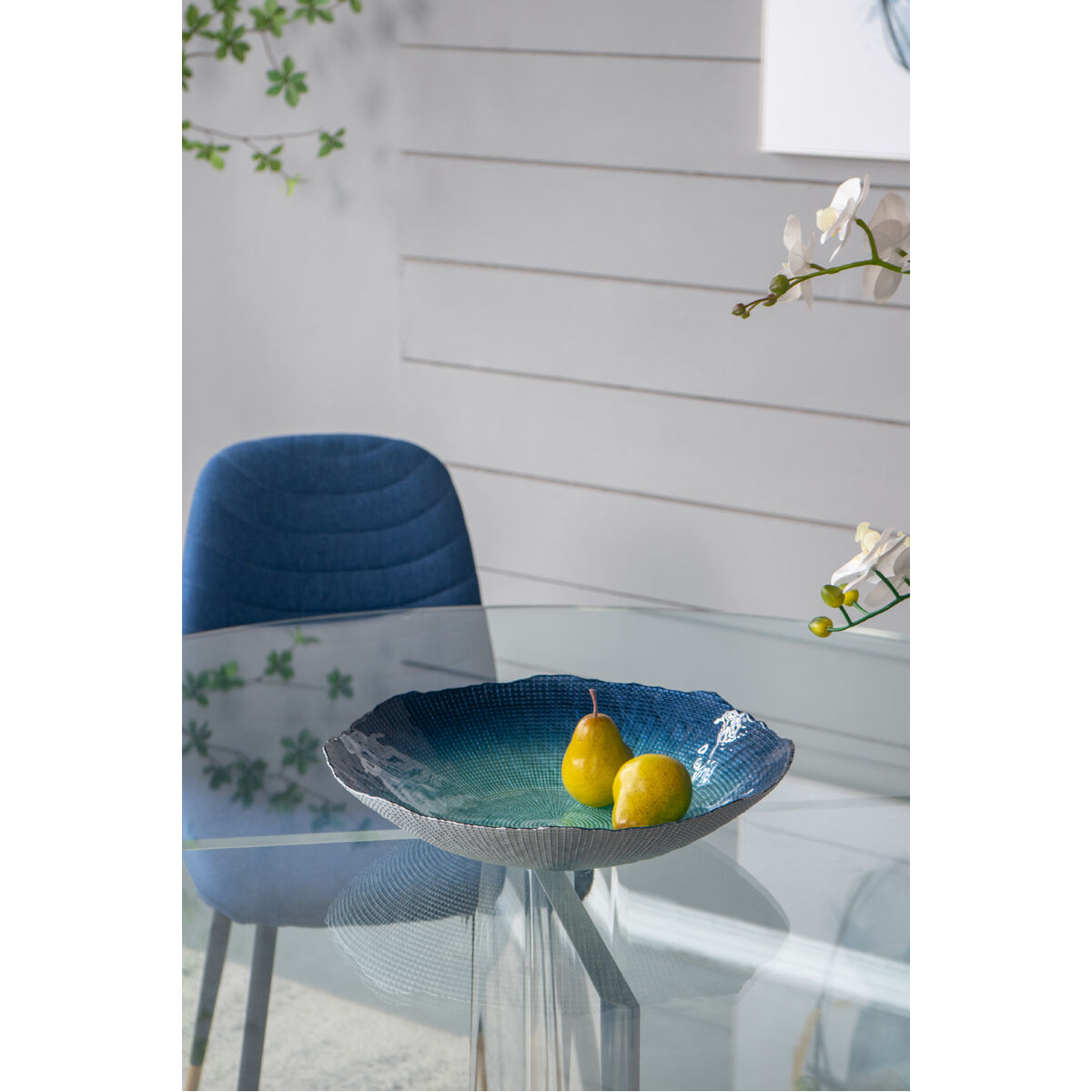 Square 15.7 inch Blue Charger