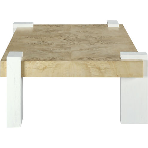 Bromo 48 X 34 inch Bleached Burl with White Coffee Table