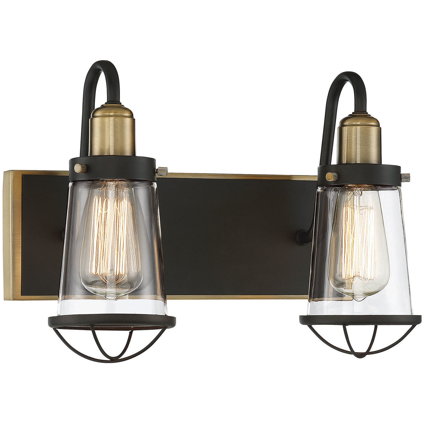Lansing 2 Light 13.5 inch English Bronze and Warm Brass Bathroom Vanity Light Wall Light