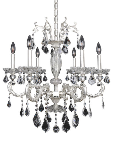 Cassella 6 Light 26 inch Two-Tone Silver Chandelier Ceiling Light
