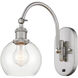 Ballston Athens LED 6 inch Brushed Satin Nickel Sconce Wall Light in Clear Glass
