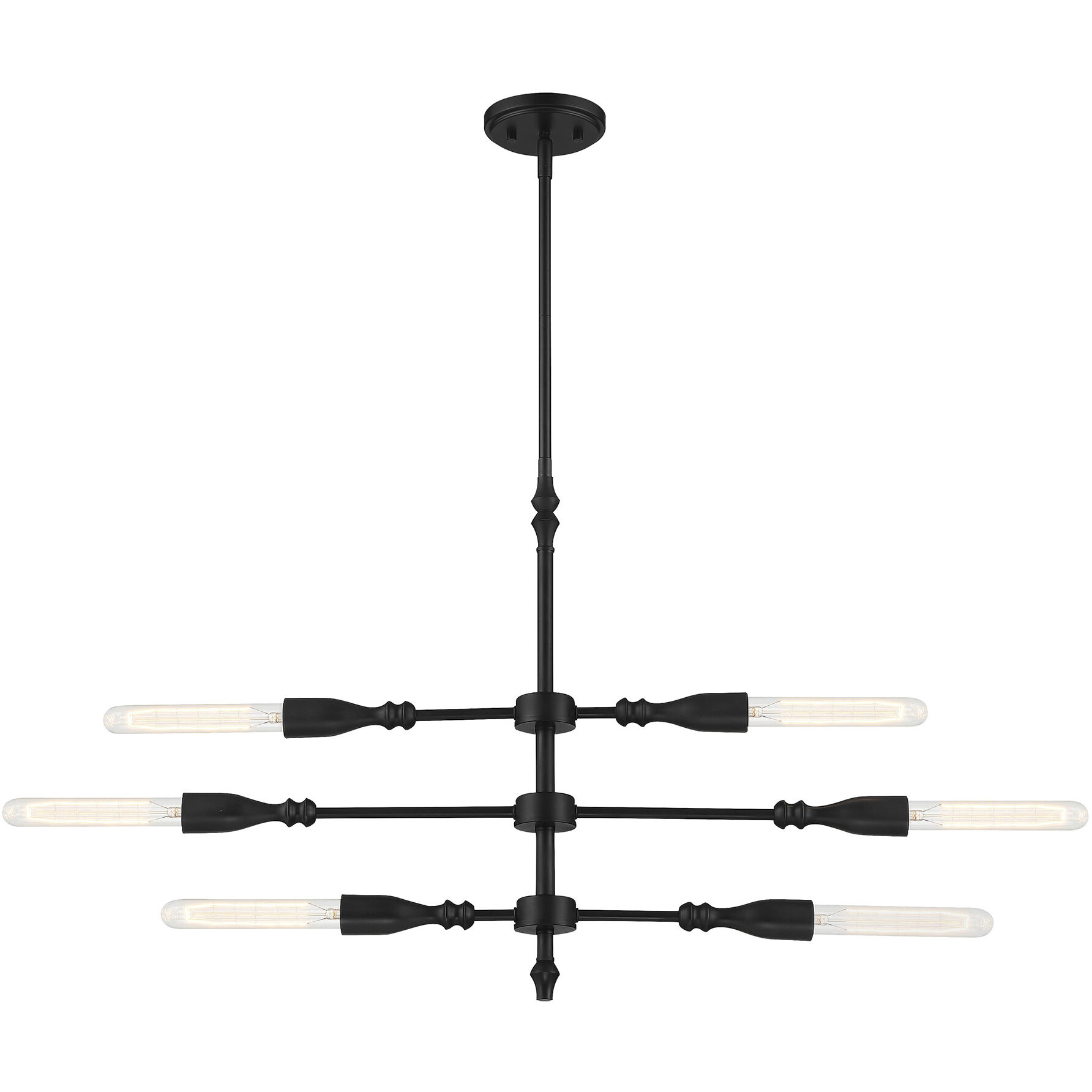 Louise 6 Light 29 inch Matte Black Island Light Ceiling Light