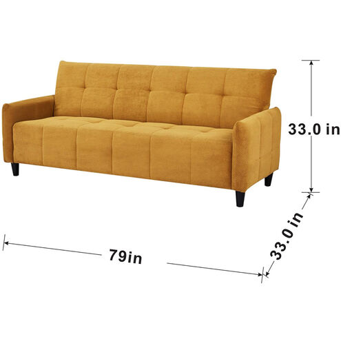 Large Biscuit Tufted Mustard Sofa