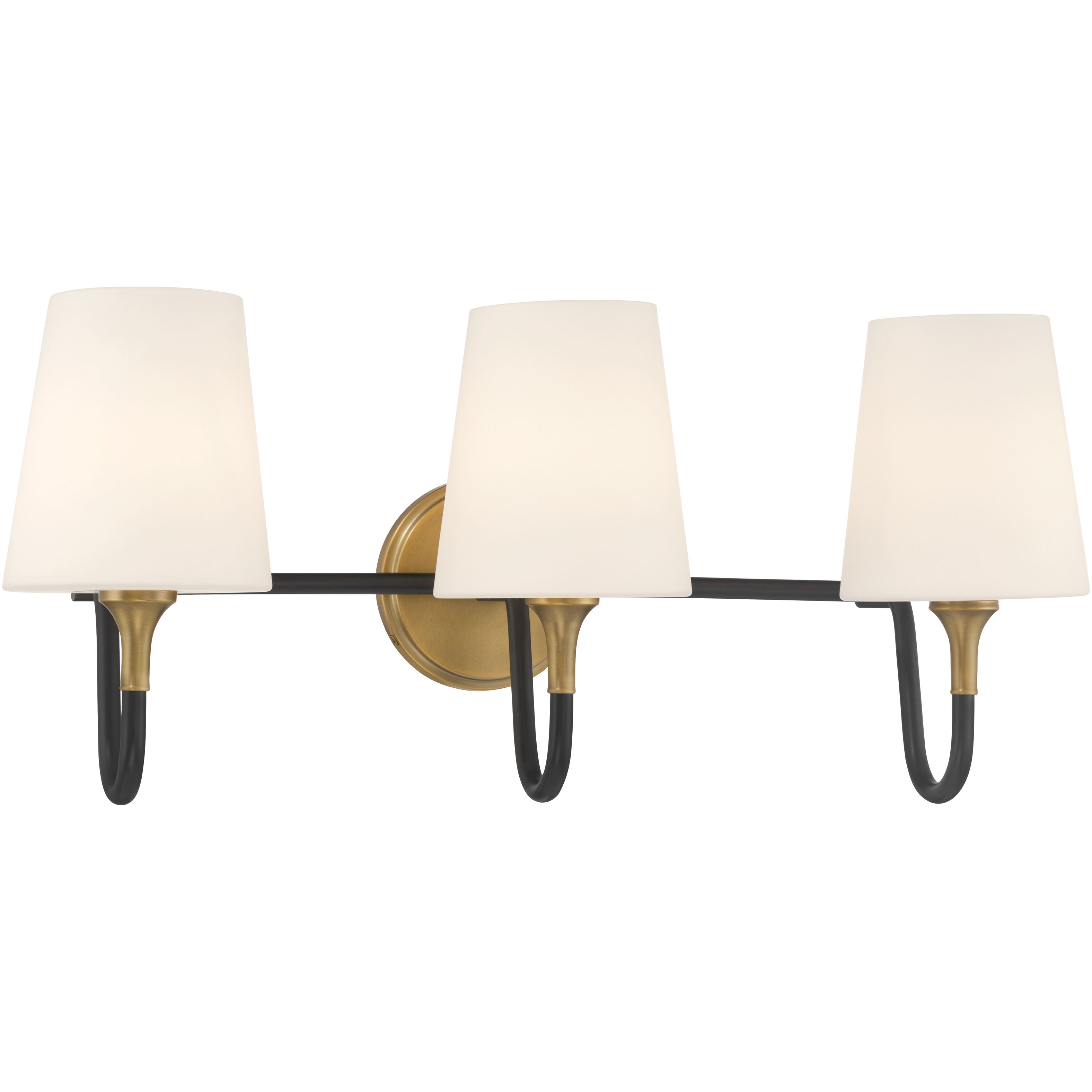 Brienne 3 Light 24.5 inch Legacy Brass and Dark Matte Black Vanity Wall Light