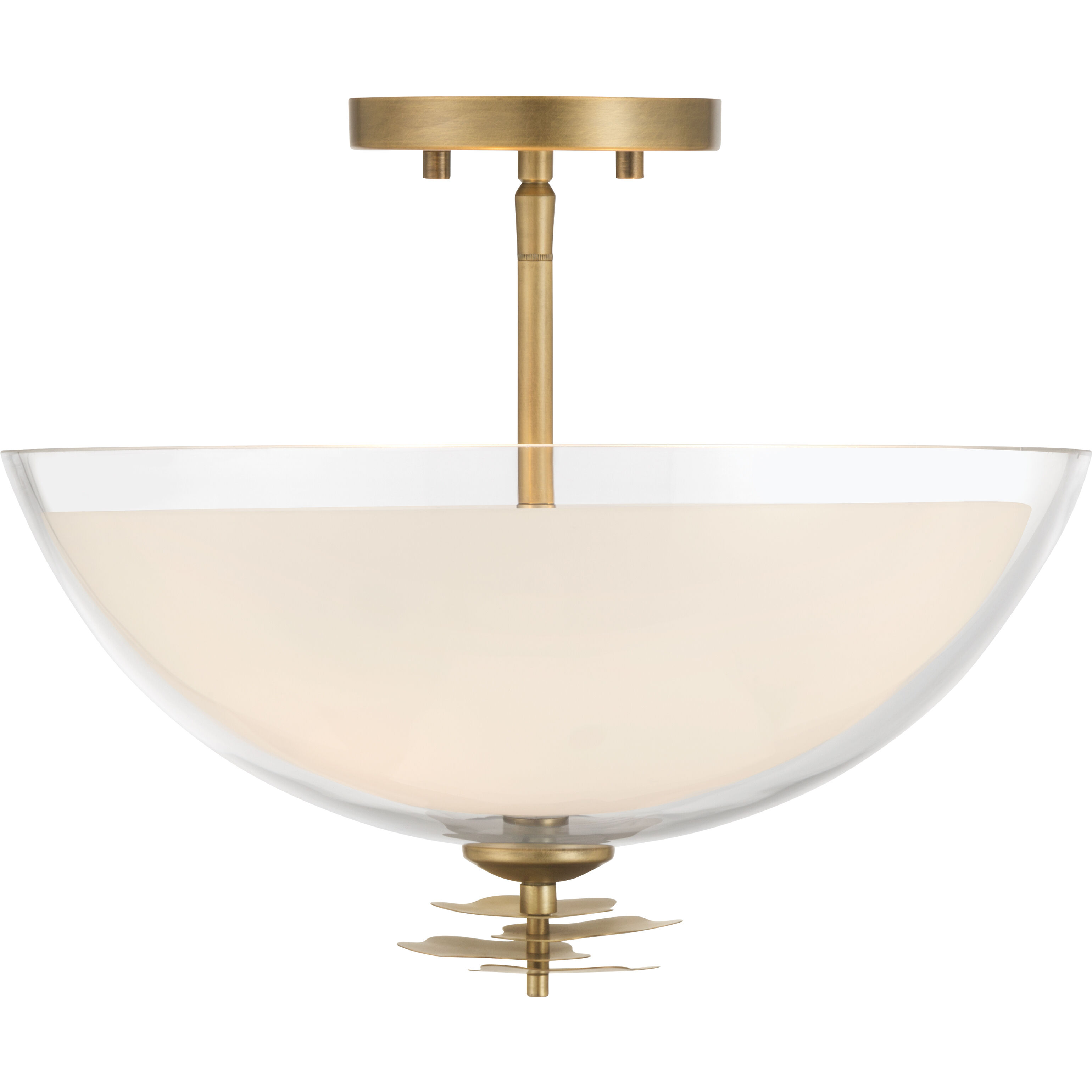 Elowen 3 Light 15 inch Legacy Brass Semi-Flush Mount Ceiling Light