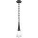 Raindrop LED 6 inch Matte Black Pendant Ceiling Light in 3000K LED, Rectangular Chain