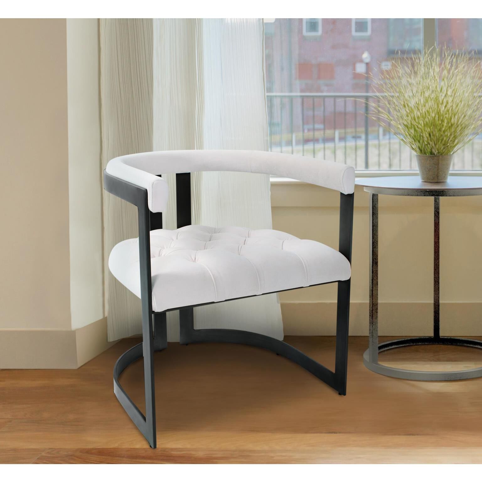 Bantry Cream and Gunmetal Armchair