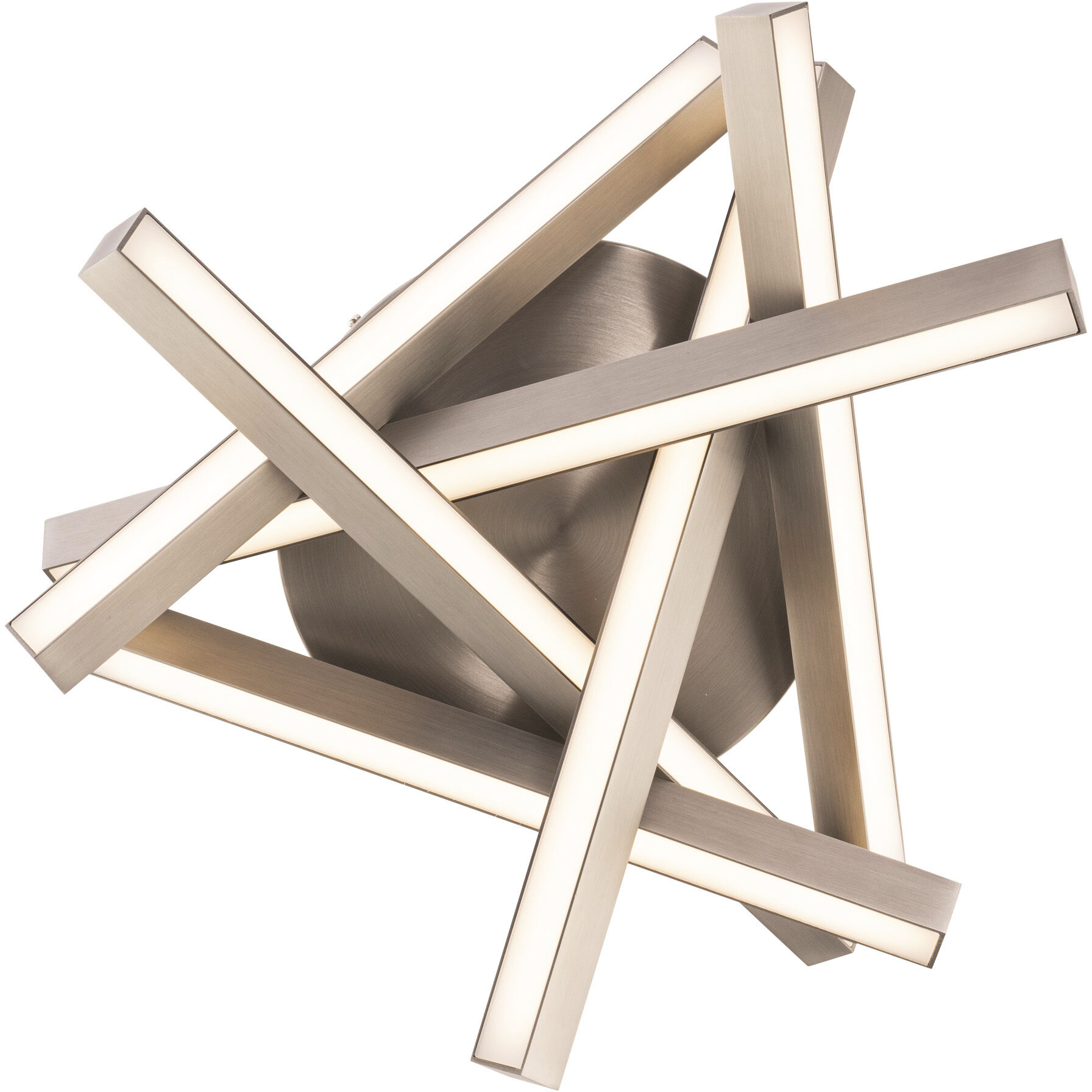 Parallax LED 15 inch Brushed Nickel Semi-Flush Mount Ceiling Light in 3500K, dweLED