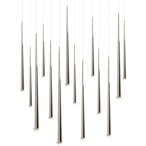Cascade 14 Light 10 inch Polished Nickel Multi-Light Pendant Ceiling Light