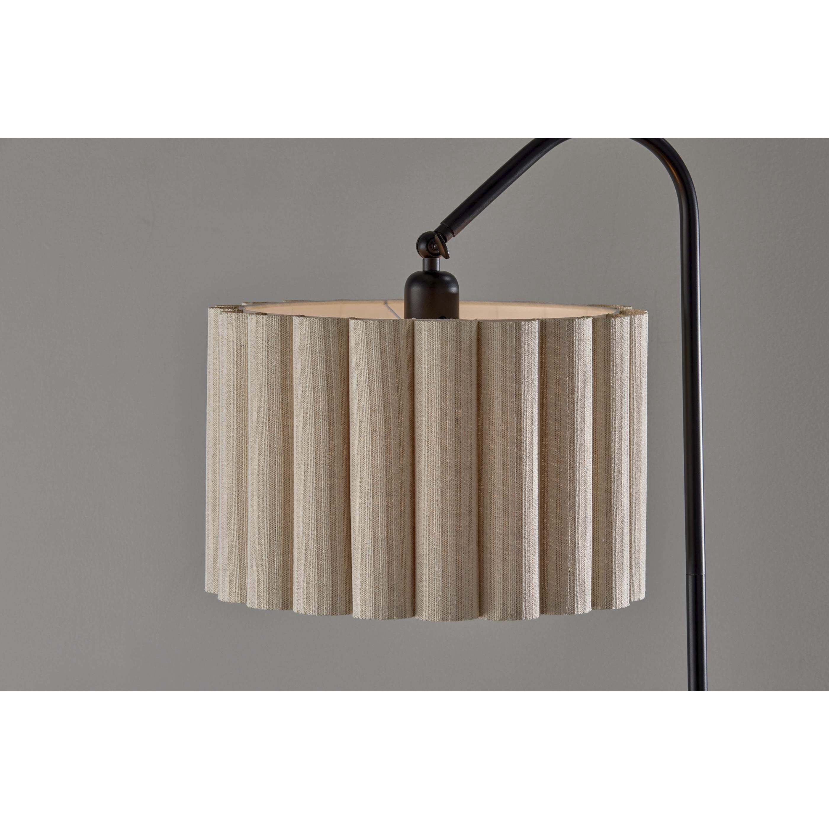 Caldwell 62 inch 100.00 watt Black and Natural Wood Shelf Floor Lamp Portable Light