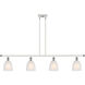 Ballston Brookfield 4 Light 48 inch White and Polished Chrome Island Light Ceiling Light in White Glass, Ballston