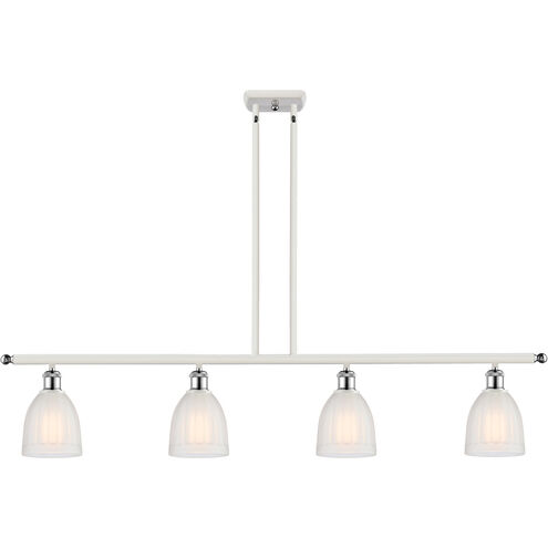 Ballston Brookfield LED 48 inch White and Polished Chrome Island Light Ceiling Light in White Glass, Ballston