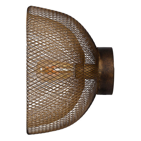 Modern Chic 14 inch Antique Gold and Black Wall Lamp Wall Light