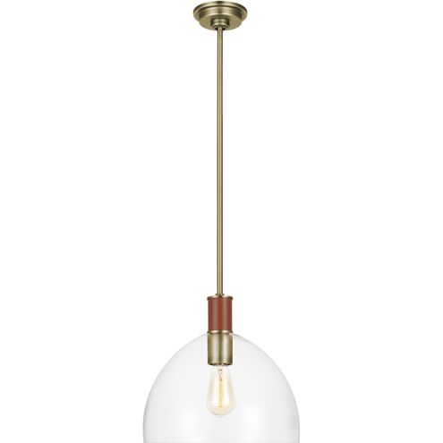Hadley 1 Light 13 inch Time Worn Brass Pendant Ceiling Light