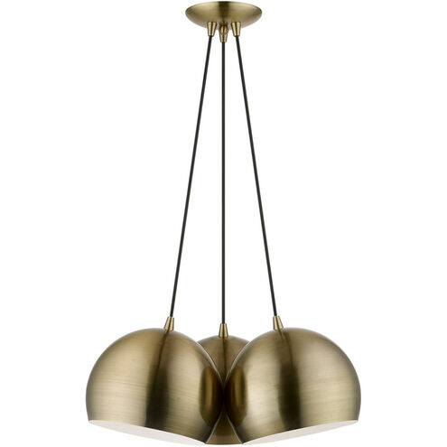 Piedmont 3 Light 22 inch Antique Brass Multi Pendant Ceiling Light