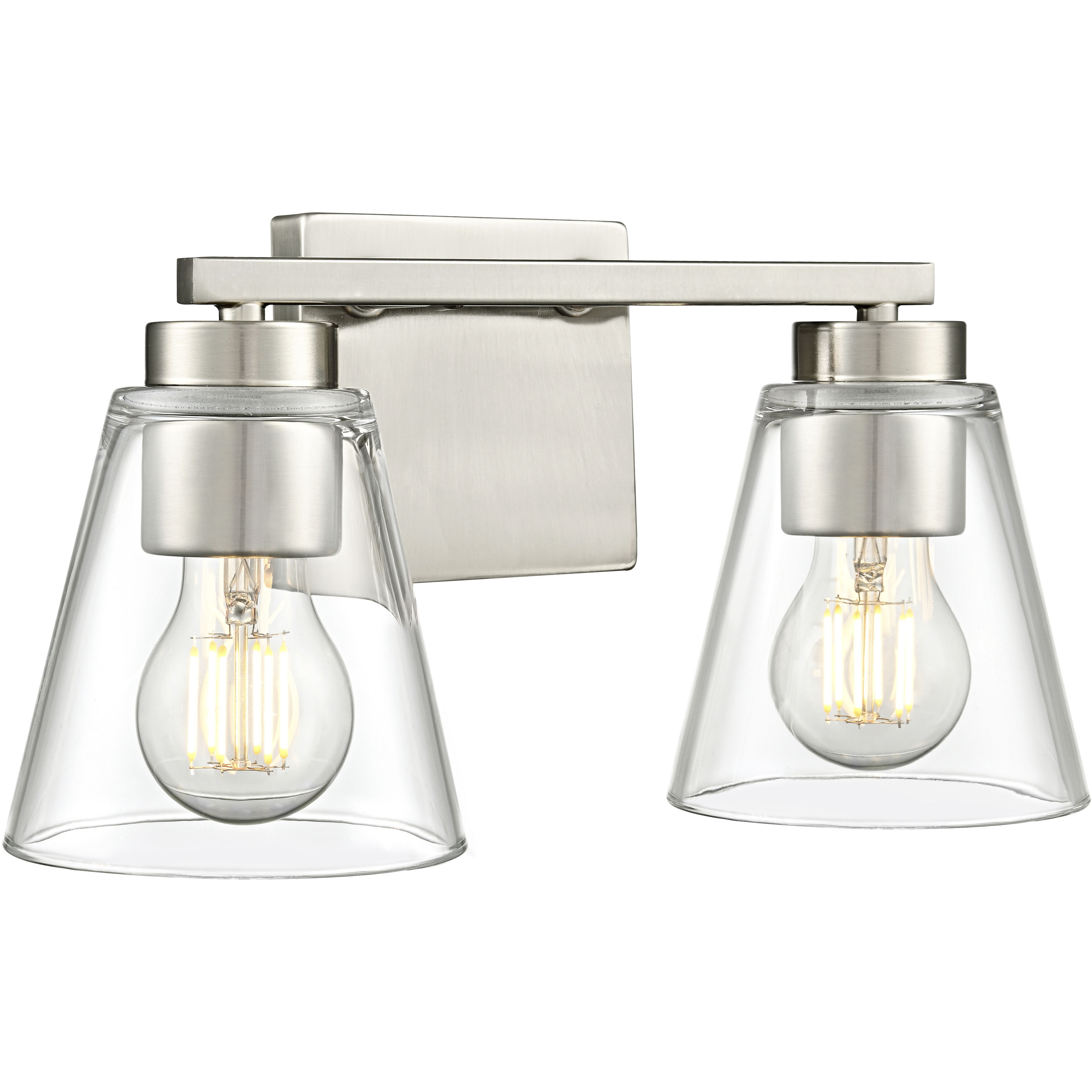 Strayhan 2 Light 13 inch Brushed Nickel Bathroom Vanity Light Wall Light