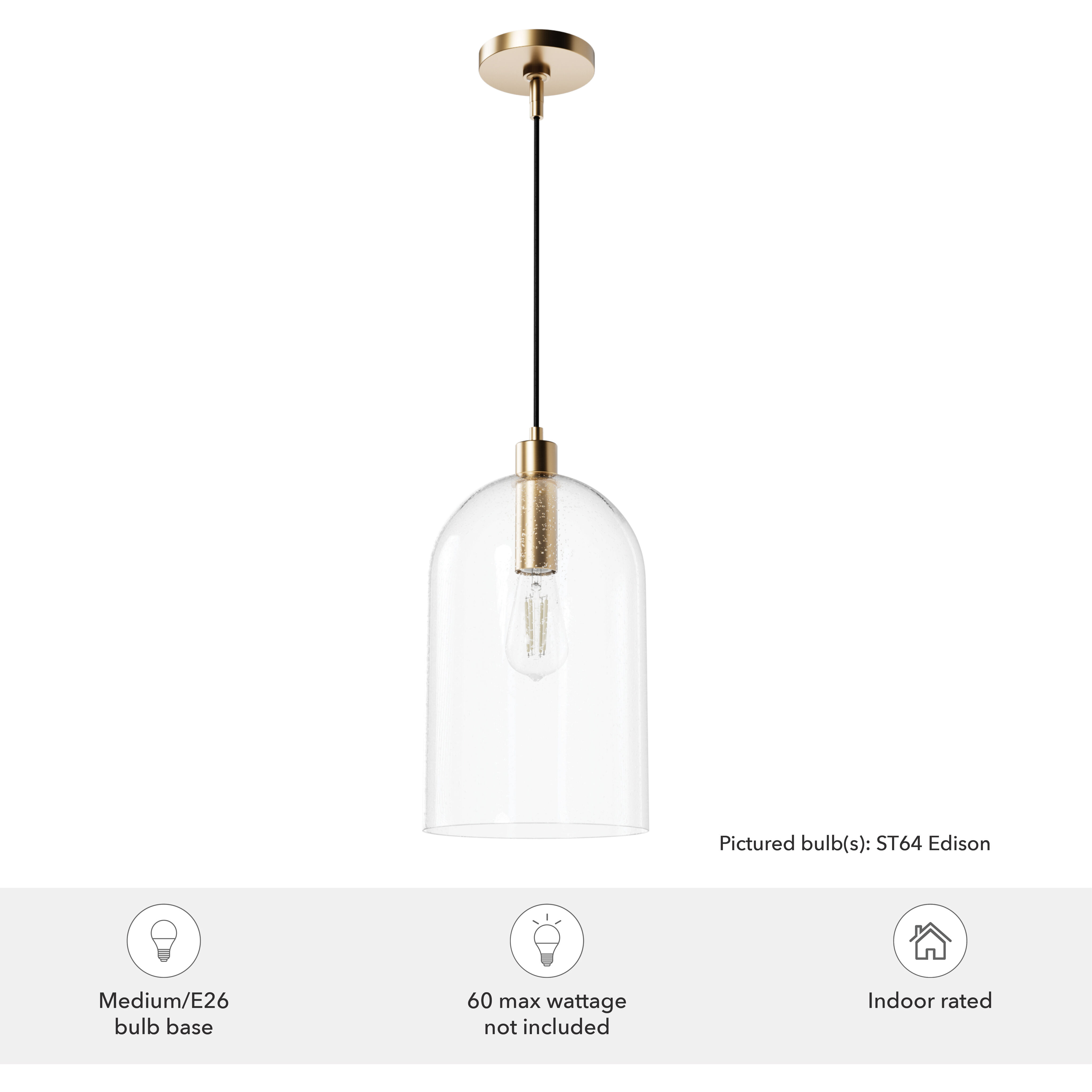 Lochemeade 1 Light 9 inch Alturas Gold Pendant Ceiling Light
