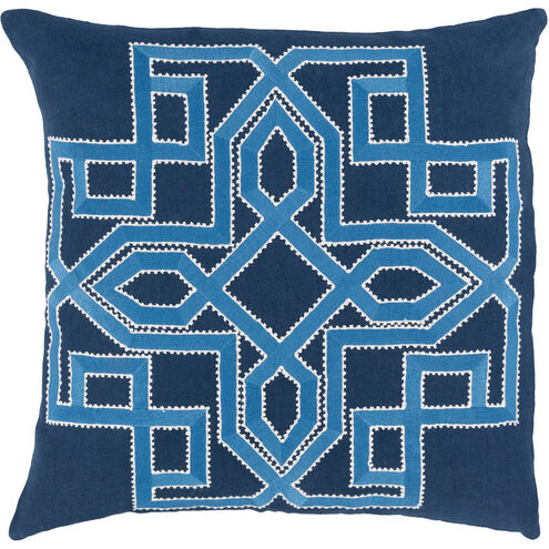Gatsby 20 inch Ivory, Sky Blue, Navy Pillow Kit