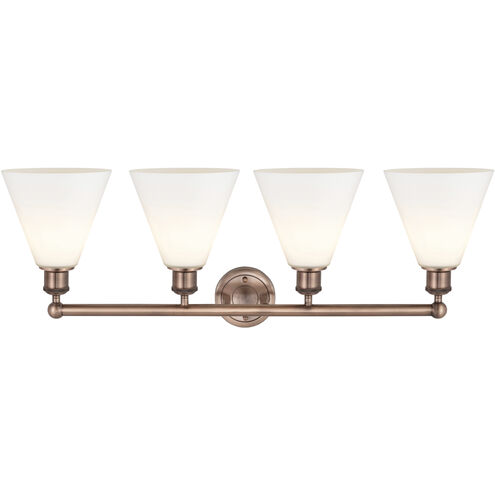 Berkshire 4 Light 35 inch Antique Copper Bath Vanity Light Wall Light in Matte White