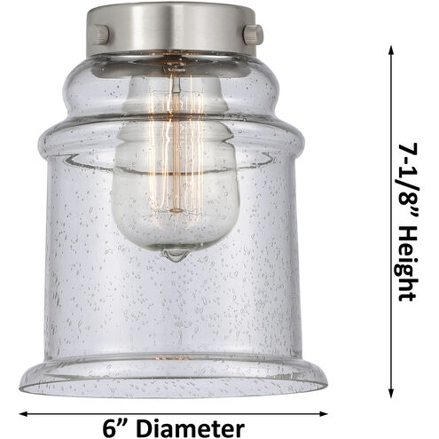 Edison Canton 1 Light 8 inch Satin Nickel Mini Pendant Ceiling Light in Zebra, Edison