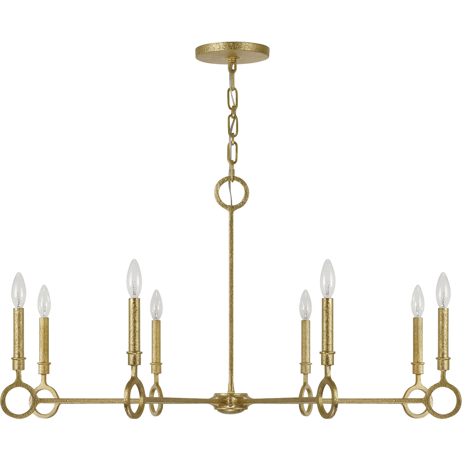 Noah 8 Light 40 inch Gold Armory Chandelier Ceiling Light