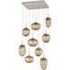 Cosmos Incandescent 9 Light 32 inch Metallic Beige Silver Multi-Pendant Ceiling Light in Bronze Cosmos, Square Multi-Port