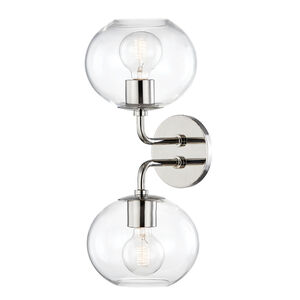 Margot 2 Light 8.25 inch Polished Nickel Wall Sconce Wall Light