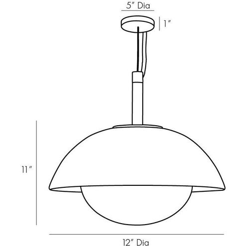 Glaze 1 Light 12 inch Ivory Stained Crackle and Blackened Steel Pendant Ceiling Light