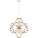 Unity 6 Light 23 inch Satin White Exterior with Gold Interior Chandelier Ceiling Light