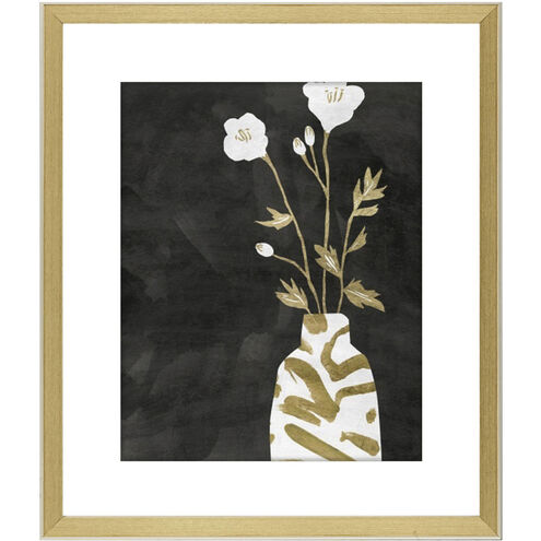 Golden Vase Black and White and Metallic Framed Art