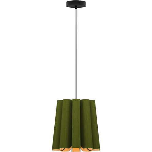 Renata 1 Light 12.6 inch Black Pendant Ceiling Light in Green/Ash, 13 in, WEP Collection