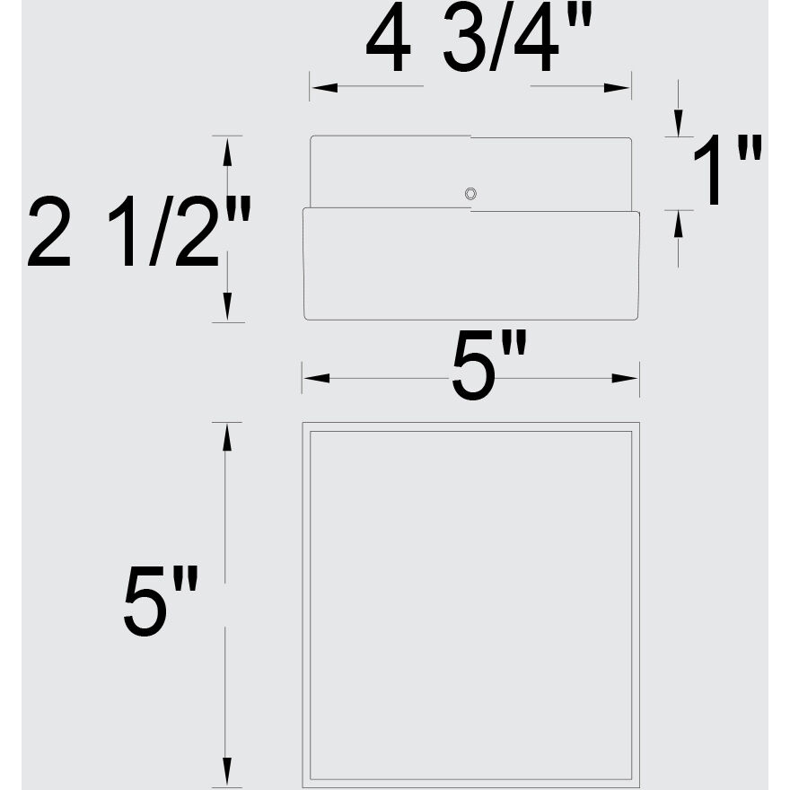 Box LED 5 inch Sand Black Outdoor Flush Mount