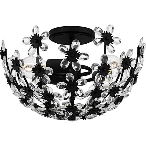 Rosemary 3 Light 15.75 inch Matte Black Semi-Flush Mount Ceiling Light, Medium
