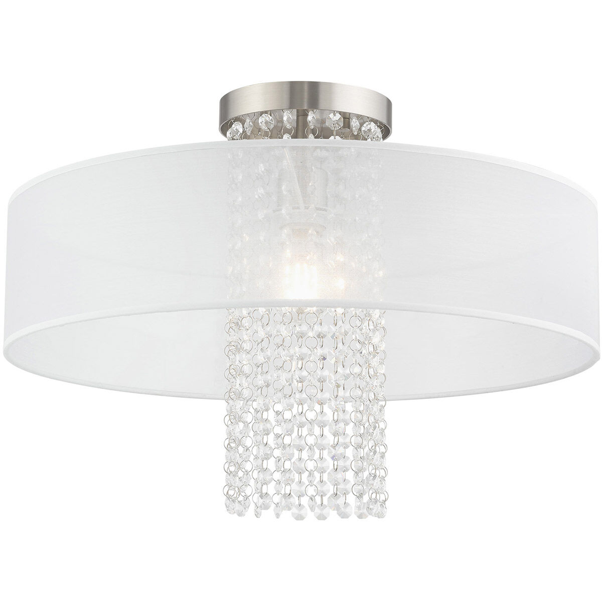 Bella Vista 1 Light 20 inch Brushed Nickel Semi-Flush Mount Ceiling Light