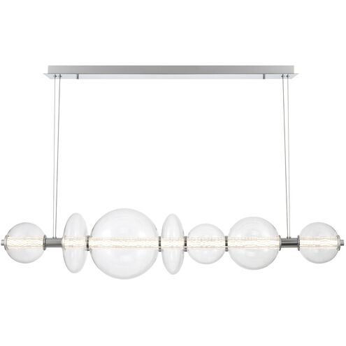 Atomo Linear Chandelier Ceiling Light in Chrome, Clear