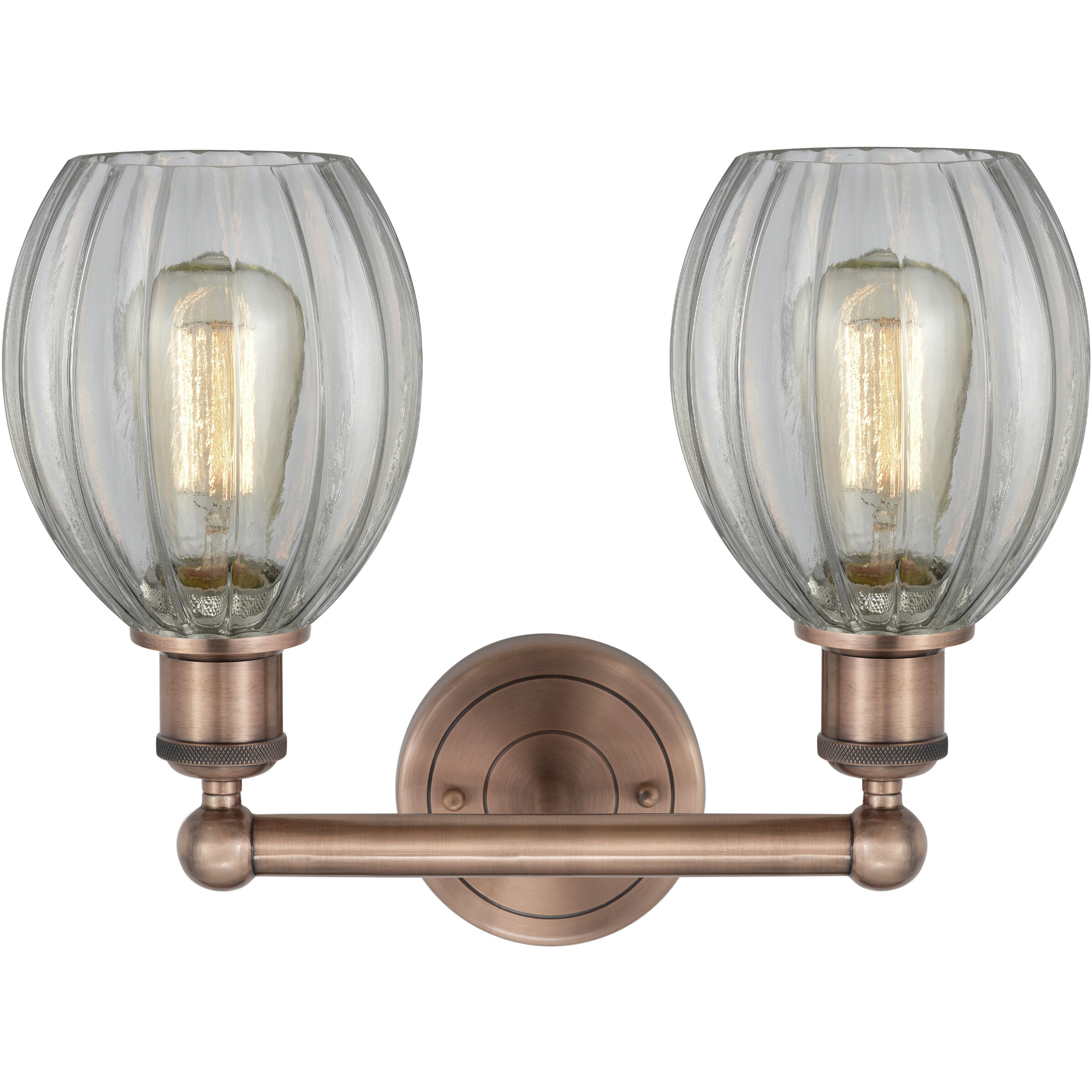 Eaton 2 Light 14.5 inch Antique Copper Bath Vanity Light Wall Light in Clear